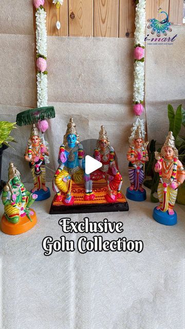 Celebrate this Navarathri with our beautiful Golu dolls! Here’s a sneak peek into our brand-new Golu dolls collection. This collection is artistically cast and sculpted and stand out distinctly from the dolls available in the market.
One of our favourites is this regal Tripura Sundari with Balambika on her lap. Another one is this Kumbakonam Ramar set, with Rama and Sita seated, Lakshmana, Bharata and Shatrughna standing in attendance and a kneeling Hanuman. . Rama And Sita, Tripura Sundari, Golu Dolls, Rama Sita, Doll Sets, Lord Shiva, Sneak Peek, Arts And Crafts, Festival