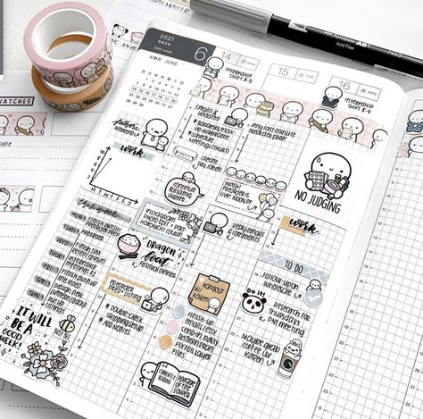 Coffeemonsterzco Hobonichi, Handwriting Reference, Journaling 2024, Hobonichi Ideas, Common Planner, Planner Spread Inspiration, Monster Co, Jibun Techo, Bullet Journal Minimalist