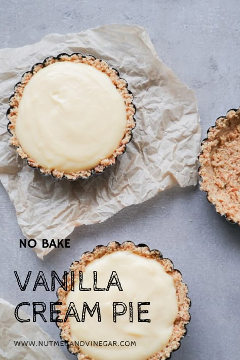 Vanilla Cream Pie Filling, No Bake Custard Pie, Vanilla Cream Pie Recipes, Creamy Pie Recipes, Vanilla Recipes Desserts, Condensed Milk Pie Recipes, Cream Pie Filling Recipes, No Bake Pie Filling, Pie Filling Recipes Easy