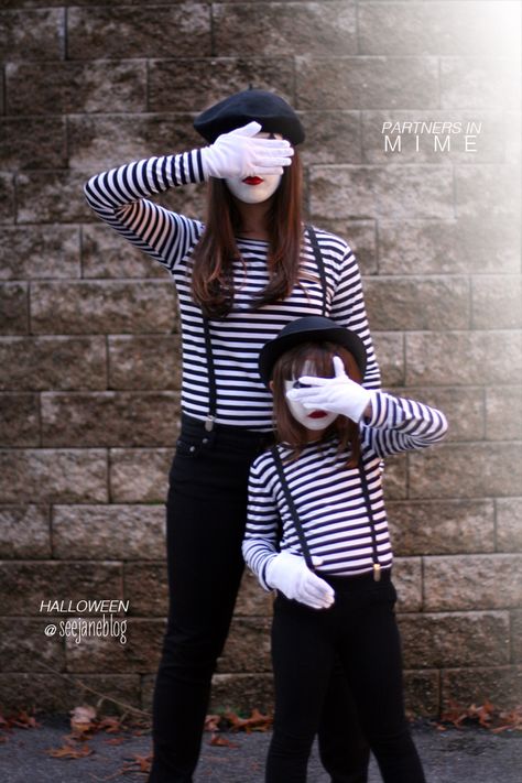 Mime Costume, Costume Homemade, Make Carnaval, Homemade Halloween Costumes, Circus Costume, Last Minute Costumes, Pantomime, Homemade Halloween, Circus Theme