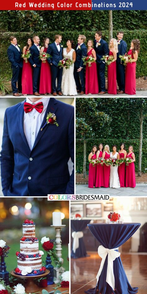 Navy Blue And Red Wedding Theme Colour Schemes, Midnight Blue And Red Wedding Theme, Blue Red Gold Wedding Theme, Royal Blue Red And Gold Wedding, Red And Navy Blue Wedding Theme, Wedding Colors Red And Blue, Red And Blue Themed Wedding, Red White Blue Wedding Theme, Navy And Red Wedding Theme