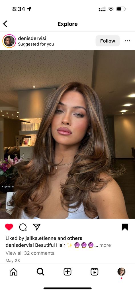 Brown Hair Looks, Brown Hair Inspo, Brunette Hair With Highlights, Honey Blonde Hair, Brown Hair Balayage, Honey Hair, Pretty Hair Color, Haircuts Straight Hair, Hair Color And Cut