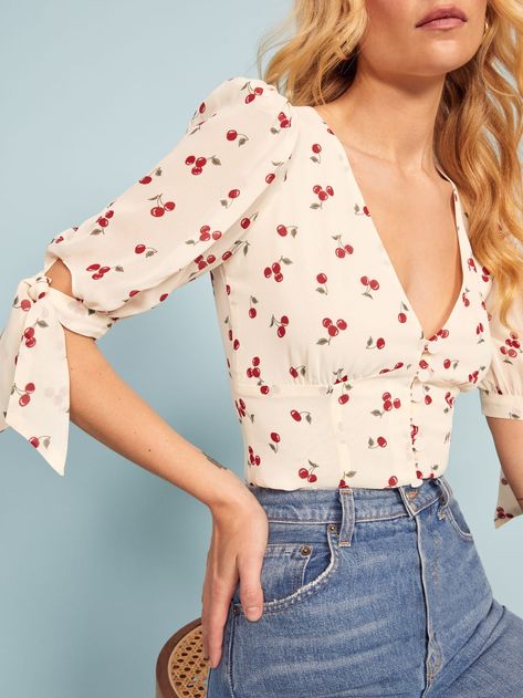 The Ani Top Manset Lengan, Mode Casual, Moda Vintage, Mode Inspo, Women Shirts Blouse, Boho Blouses, Mode Inspiration, Outfits Casuales, Spring Outfits