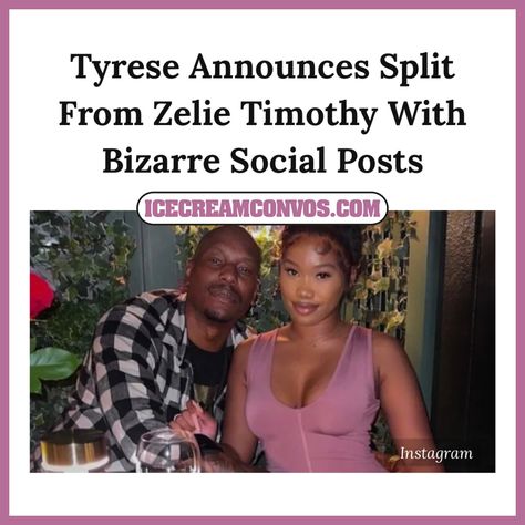 Tyrese announce he's now single because Zelie Timothy "wasn't ready for marriage" in a series of bizarre social media posts. 🤨💔🍦 Get the scoop! #Tyrese #ZelieTimothy #WTF #SomeonePleaseCheckOnHim Zelie Timothy, Charlamagne Tha God, Ready For Marriage, Single Life, Future Wife, Married Life, Social Media Posts, I Need You, A Series