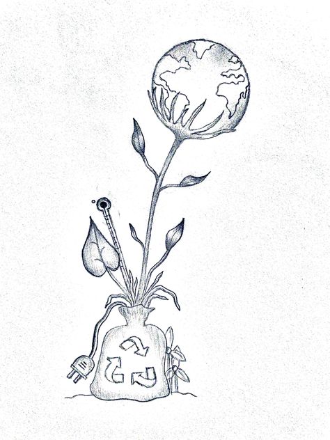 #earth #globe #plants #nature #recycling #global #warming #sustainable #sustainability #art #myart #pencil #pencildrawing #pencilart #pencilsketch #drawing #world #energy Eco Friendly Drawing Ideas, Nature Theme Drawing Ideas, Sustainability Drawing Ideas, Aesthetic Earth Drawing, Environment Art Drawing, Drawing For Environment Day, World Environment Day Posters Drawing, Biology Art Draw, World Drawing Earth