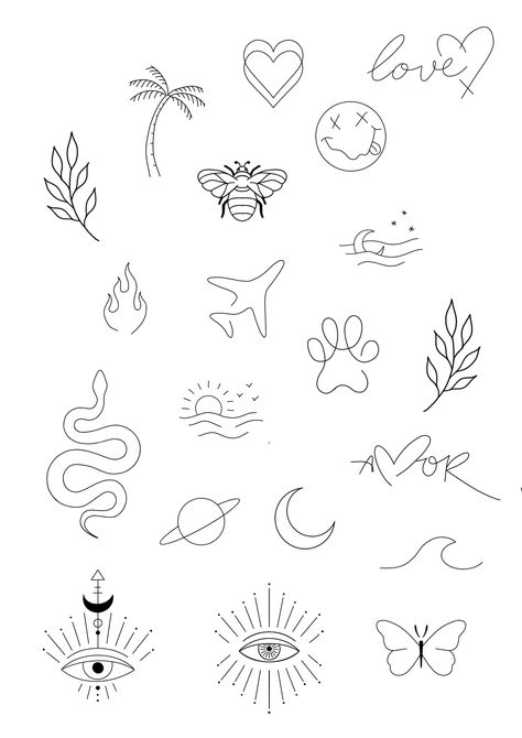 Dainty Flash Sheet, Fine Line Tattoo Template, Fine Line Tattoo Practice, Simple Flash Tattoo Designs, Small Fine Line Tattoo Unique, Fineline Tattoo Stencil, Fineline Flash Tattoo, Simple Single Line Tattoos, Fineline Tattoo Flash