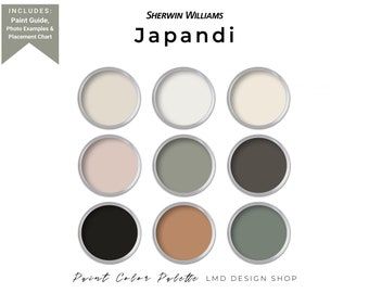 Sherwin-Williams Japandi Color Palette: Japandi Classics 12 - Etsy Puerto Rico Home Paint Color Palette, Rustic Paint Colors, Rustic Paint, Valspar Paint Colors, Beige House, Modern Paint Colors, Shutter Colors, Farrow & Ball, Home Paint Color