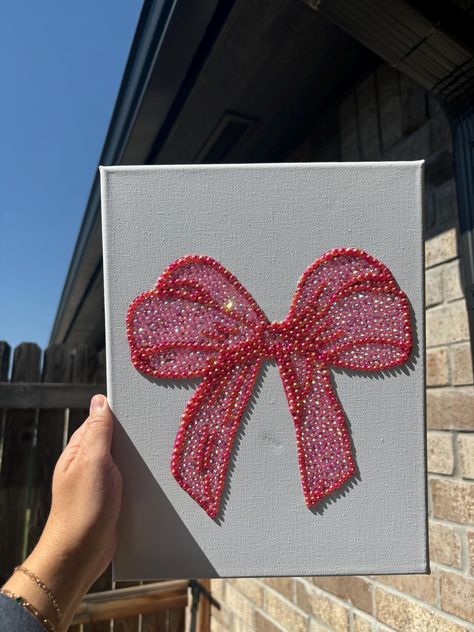 Each stone hand placed by me, with love 🎀 Drawing Ideas For Wall Decor, Canvas Rhinestone Art, Diamond Canvas Art, Rhinestone Art Canvases, Glitter Painting Canvas, Bedazzled Wall Art, Diamond Painting Ideas, Glitter Art Painting, Bedazzled Painting