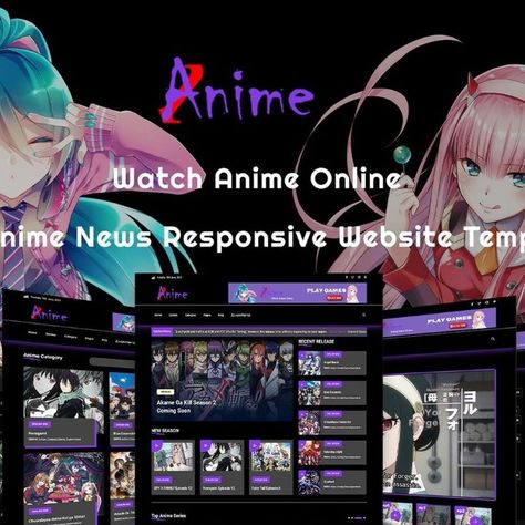 OneAnime - Watch Anime Online and Anime News Or Blog Responsive Website Template News Template, Anime Play, Website Responsive, Web Design Logo, Anime News, Anime Watch, Modern Web Design, Akame Ga, Responsive Website Template