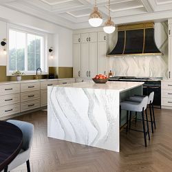 Popular Kitchen Countertops, Cambria Quartz Countertops, Cambria Countertops, Scandinavian Kitchen Design, Marble Countertops Kitchen, Cambria Quartz, Small Kitchen Layouts, Kitchen Countertop Materials, Popular Kitchens