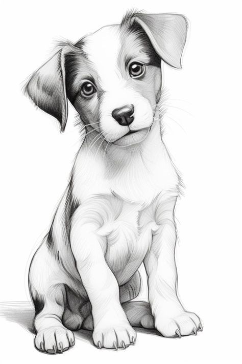 Man With Dog Drawing, Pet Drawings Easy, Cute Funny Animals Pictures, Cute Pitbull Drawing, Puppy Drawing Sketches, Dog Drawings Easy, Animal Drawings Dog, How To Draw Dog, Puppy Pencil Drawing