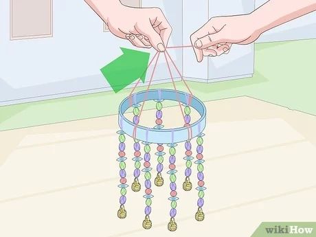 Glass Bead Wind Chimes Diy, How To Make Beaded Wind Chimes, Diy Windchimes Ideas Unique, How To Make A Windchime, Garden Sun Catchers Diy, Outdoor Bead Crafts, Easy Crafts With Beads, Diy Crystal Hanging Decor, How To Make Beaded Suncatchers