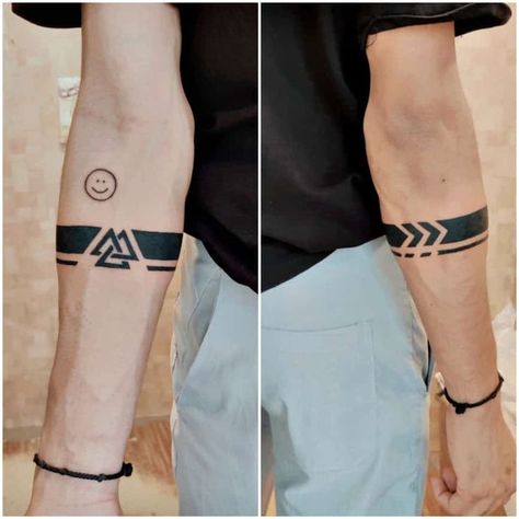 Men Arm Band Tattoo, Arm Band Tattoo Men, Measuring Tattoo, Tettu Design Tattoo, Forearm Band Tattoos Men, Arm Band Tattoo Designs, Tato Lingkaran, Arm Band Tattoos For Men, Tato Irezumi