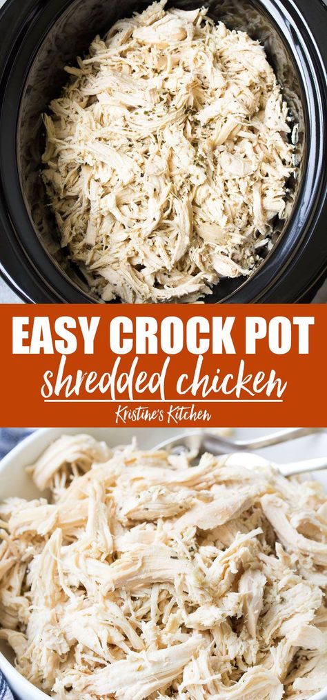 Instant Pot Shredded Chicken, Shredded Chicken Recipe, Shredded Chicken Crockpot, Easy Shredded Chicken, Chicken Tinga, Chicken Shredded, Make Shredded Chicken, Chicken Keto, Shredded Chicken Tacos