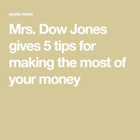 Mrs. Dow Jones gives 5 tips for making the most of your money Finance Investing, Dow Jones, Stay Calm, Keep On, Influencer, Finance, Track, Money