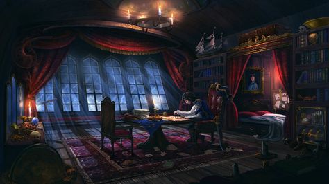 Captain's Quarters Concept Art, Captain Cabin Ship, Pirate Cabin Concept Art, Captain’s Quarters, Inside Of A Pirate Ship, Pirate Ship Interior Concept Art, Pirate Ship Captains Cabin, Inside Pirate Ship, Captain's Cabin Pirates