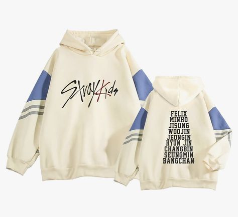 I like the style of the hoodie but I don’t know who stray kids is Stray Kids Hoodie, Stray Kids Kpop, Stray Kids Outfits, Bts Clothing, Club Outfit Ideas, Kpop Merch, Kid Memes, Felix Stray Kids, Zip Up Hoodies