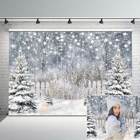 Amazon.com : Avezano Winter Photography Backdrop Glitter Snowy Forest Pine Tree Background Snow Christmas Xmas Holiday Party Decor Banner Portrait Studio Booth Photobooth Props (7x5) : Electronics Pine Tree Background, Studio Booth, Background Snow, Christmas Backdrops For Photography, Party Wall Decorations, Photo Studio Lighting, Tree Background, Winter Backdrops, New Year's Party Decorations