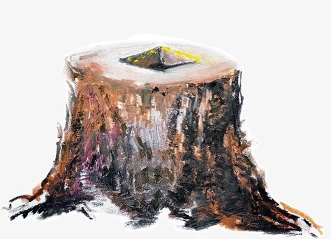 Tree Stump Watercolor, Tree Stump Painting, Stump Painting, Painting Practice, Bare Tree, Watercolor Tree, Diy Watercolor Painting, Tree Trunks, Diy Watercolor