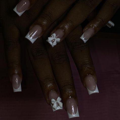 French tips 🎀😩 Winter French Tip Nails, Ball Clothes, Winter Ball, Nails Winter, French Tip Acrylic Nails, Short Acrylic, Short Acrylic Nails Designs, French Tips, French Tip Nails