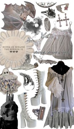 Ghost Like Outfit, Ghost Core Aesthetic Outfits, Ghost Themed Outfits, Ghostcore Outfits Aesthetic, Ghost Aesthetic Clothes, Ghost Core Outfits, Ghost Outfit Aesthetic, Cloudcore Aesthetic Outfits, Starflesh Outfit