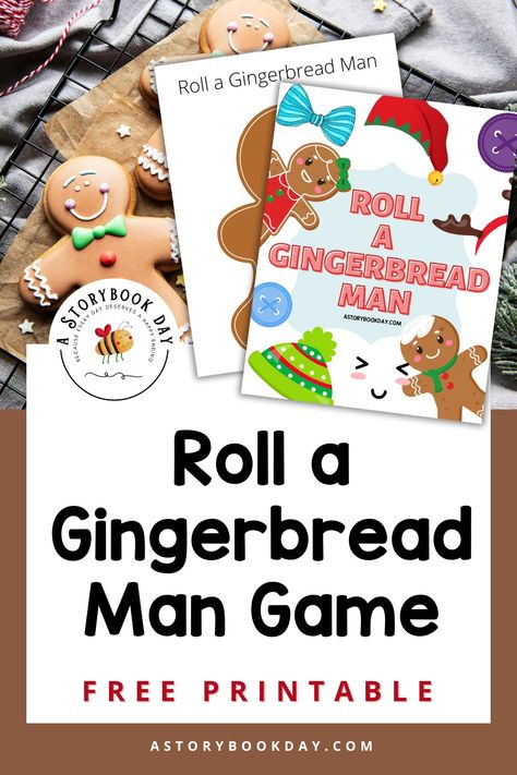 Roll a Gingerbread Man Game: Free Printable Gingerbread Man Games, Gingerbread Games, Gingerbread Man Free, Gingerbread Friends, Gingerbread Man Activities, Gingerbread Activities, Gingerbread Party, The Gingerbread Man, Free Printable Games