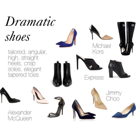 Dramatic Shoes by expressingyourtruth on Polyvore featuring MICHAEL Michael Kors, Jimmy Choo, 3.1 Phillip Lim, Alexander McQueen, Express, Gianvito Rossi, Christian Louboutin, women's clothing, women's fashion and women Dramatic Shoes, Dramatic Clothes, Kibbe Dramatic, Types Of Trousers, Mk Shoes, Style Analysis, Soft Dramatic, Dramatic Classic, Girls Stuff