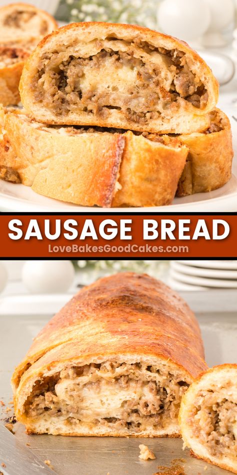 Sausage Bread Sausage Loaf Bread, Artistic Bread, Sausage Loaf, Sausage Bread Recipe, Raisin Pie, Sausage Bread, Sausage Roll, Potluck Dishes, Weeknight Dinner Recipe