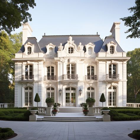 Beautiful French Chateau, Rococo style. French Chateau Layout, Chataue French House, Bloxburg Chateau, French Mansion Exterior, Rococo House, French Chateau House, French Chateau Exterior, French Chateau Interiors, Chateau Exterior