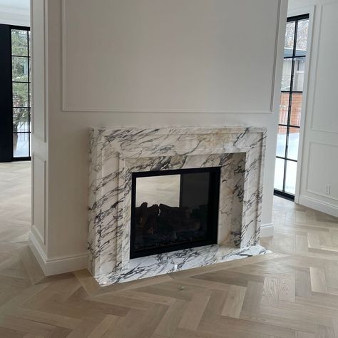 Monet Marble, Calacatta Monet, Marble Fireplace Mantle, Granite Fireplace, Marble Trend, Marble Fireplace Surround, Fireplace Tile Surround, Open Plan Kitchen Living Room, Marble Fireplace