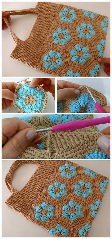 Today we are going to learn How to Crochet Beautiful Crochet Hexagon Bag. Learning new crochet stitch method is like a turning new page of the book of your crochet life. Crochet granny hexagon great for making Bags, afghans, Blankets, slippers and your own crochet projects. Enjoy ! Hexagon Bag Pattern, Crochet Hexagon Projects, Crochet Hexagon Bag Pattern, Granny Hexagon Bag, Hexagon Bag Crochet, Crochet Hexagon Bag, Hexagon Bag, Crocheted Purses, Hexagon Crochet Pattern