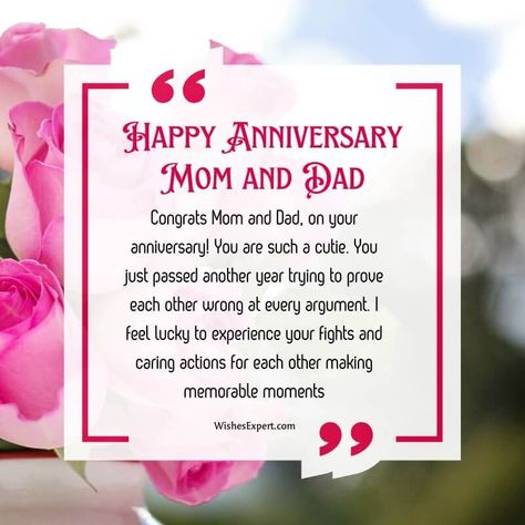 Happy Anniversary Wishes For Mom And Dad Happy Anniversary Parents Wishes, Dad Quotes From Son, Happy Anniversary Mom And Dad, Happy Anniversary Parents, 50th Wedding Anniversary Wishes, Happy 19th Anniversary, Happy Anniversary Wife, Anniversary Story, Anniversary Wishes For Parents