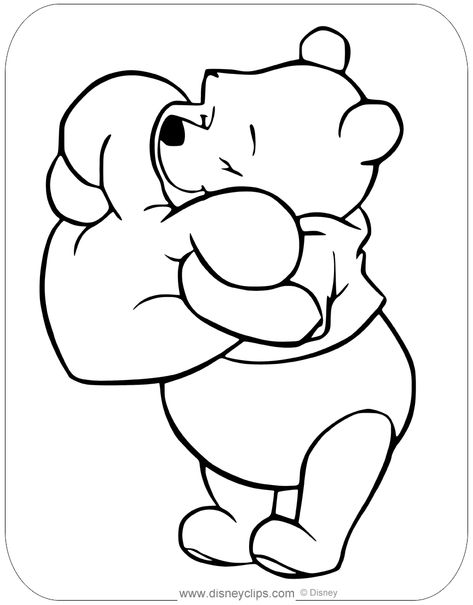 Coloring page of Winnie the Pooh hugging a giant heart #disney, #winniethepooh, #valentinesday, #coloringpages Winnie The Pooh Coloring Pages, Pooh Coloring Pages, Winnie The Pooh Drawing, Disney Drawings Sketches, Valentines Day Coloring Page, Valentine Coloring Pages, Heart Coloring Pages, Love Coloring Pages, 그림 낙서