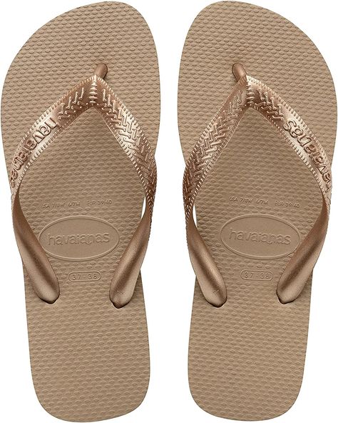 Havaianas Women's Slim Flip-Flop, Pink (ROSE GOLD), 6/7 UK, 39/40 EU: Amazon.co.uk: Fashion Cheap Flip Flops, Comfy Flip Flops, Best Flip Flops, Adjustable Shoes, Exotic Holiday, Rubber Flip Flops, Havaianas Flip Flops, Budget Holidays, Red Marks