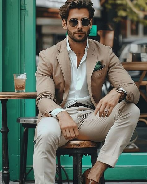 Cream Blazer Outfit Men, Beige Blazer Outfit Men, Beige Blazer Men, Cream Jacket Outfit, Blazer White Shirt, Cream Blazer Outfit, Camel Blazer Outfit, Beige Blazer Outfit, Bond Suits