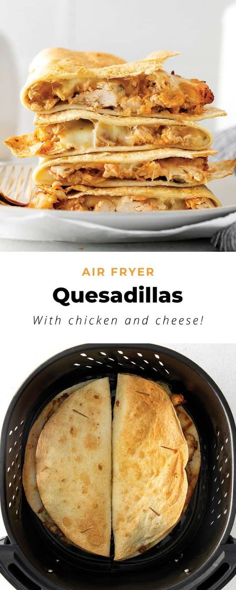 Air Fryer Quesadilla, Quesadilla Chicken, Pizza Quesadilla, New Air Fryer Recipes, Air Fried Food, Air Fryer Oven Recipes, Air Fry Recipes, Fry Recipes, Chicken Quesadillas