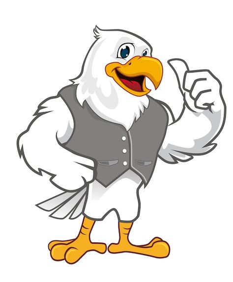 Eagle mascot cartoon | Premium Vector #Freepik #vector #eagle-mascot #eagle #eagle-cartoon #bird-illustration Eagle Cartoon, Eagle Mascot, Dope Cartoon Art, Mascot Design, Character Inspo, Art Drawings Simple, Birdy, Vector Photo, Eagles