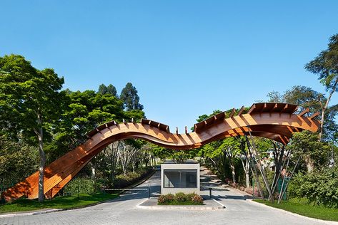 Memorial Park Design, Entrance Signage, Zoo Architecture, Building Entrance, Entrance Gates Design, Park Design, Desain Lanskap, Parametric Architecture, Resort Design