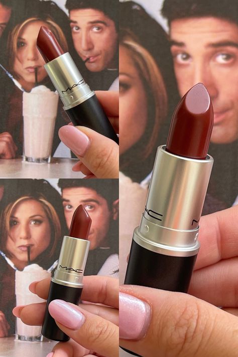 90s makeup Lipstick Brick Red, Drugstore Brown Lipstick, Baddie Makeup Products, Deep Autumn Lipstick, 90s Brown Lipstick, Rachel Green Makeup, Autumn Lipstick Colors, 90s Lipstick Shades, Lipstick 90s