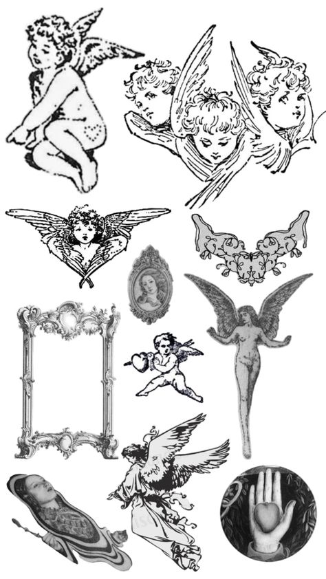 fine art, cherub tattoo designs Cherub Art Tattoo, Baby Cherub Tattoo, American Traditional Cherub, Angel Cherub Tattoo, Traditional Cherub Tattoo, Cherub Aesthetic, Angelic Tattoos, Cherub Tattoos, Cherub Tattoo Designs