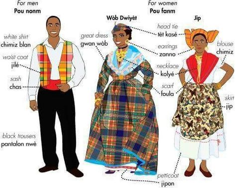 St Lucia Outfit Ideas, Haitian Clothing, Madras Dress, Caribbean Outfits, Caribbean Fashion, Caribbean Culture, Afro Style, National Dress, Santa Lucia