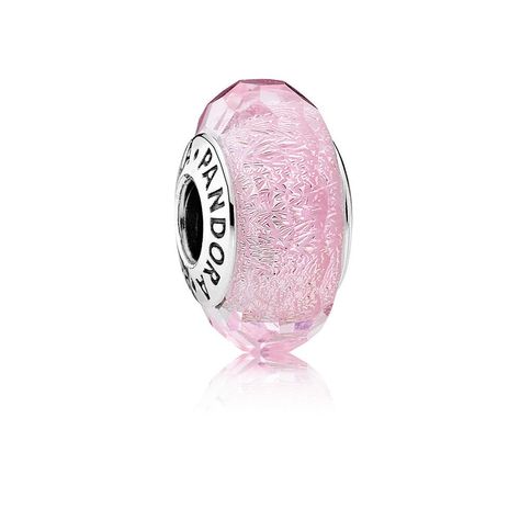 Pandora Charms Pink, Pandora Bracelet Charms Ideas, Pandora Armband, Pandora Pink, Silver Gift Wrap, Charms Pandora, Bracelet Pandora, Pandora Bracelet Charms, Glitter Glass