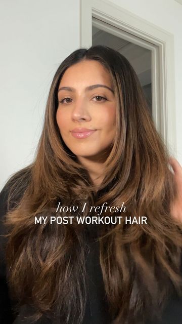 Kiran J Meghani on Instagram: "How I refresh my post workout hair! I try to workout 5-6 times a week so this is what I do to maintain and refresh my hair for a few days! Gotta marinate that dry shampoo😂 Hope it helps🙌🏼 used the @livingproofinc dry shampoo and Tancho pomade stick off Amazon! All products linked in my bio or you can DM me for links! :) • • #haircutinspo #summerhair #brunette #foliyage #houstoninfluencer #houstonblogger #texashair #texasblogger #curlyhair #postworkouthair #hairr Post Gym Hair, Volumizing Hair Products, Workout Hair, Post Workout Hair, Hair Refresh, Gym Hair, Texas Hair, Volumizing Hair, Polished Hair