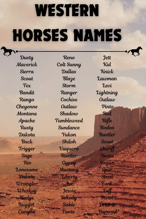 Naming a horse in Western culture is a time-honored tradition that carries great significance.

A good horse name encapsulates the spirit and personality of the horse, creating a bond between the horse and its owner. This tradition often involves considering the horse’s physical traits, temperament, and lineage.

The right name can reflect the rich heritage of Western equestrianism and enhance the horse’s identity, making a cherished partner in numerous activities. Western Horse Names, Horse Name Ideas, Best Horse Names, Country Baby Names, Western Names, Oc Names, Equestrian Pictures, Physical Traits, Famous Horses