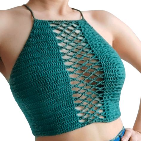 Crochet Crop Top Outfit, Crop Top Crochet Pattern, Summer Crochet Patterns Free, Crop Top Crochet, Crochet Dress Pattern Free, Top Crochet Pattern, Crochet Bathing Suits, Festival Crop Tops, Summer Yarn