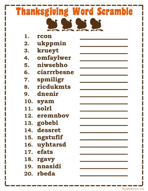 Printable Thanksgiving Word Scramble Game Thanksgiving Word Scramble, Thanksgiving Family Games, Thanksgiving Games For Adults, Fun Thanksgiving Games, Thanksgiving Games For Kids, Thanksgiving School, Thanksgiving Words, Thanksgiving Activities For Kids, Thanksgiving Crafts For Kids