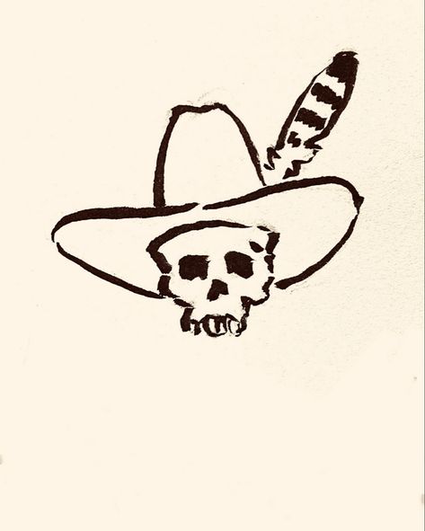 Men Moth Tattoo, Scrapbook Tattoo Ideas, Cowboy Minimalist Tattoo, Orville Peck Tattoo Ideas, Billy Strings Tattoo Ideas, Skull And Cowboy Hat Tattoo, Texas Tattoo For Men Ideas, Wes Lang Tattoo, Tatoos Western