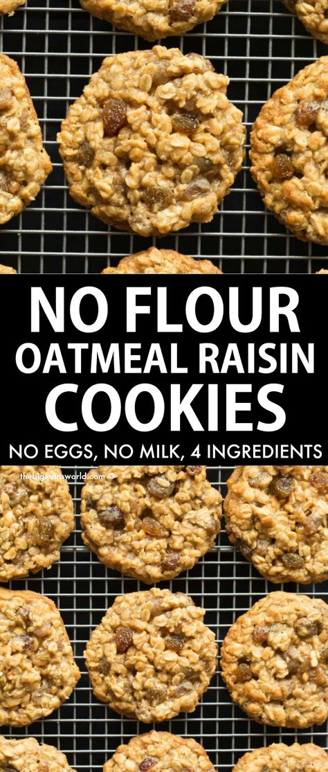 Easy Oatmeal Raisin Cookies, Oatmeal Raisin Cookies Healthy, Low Carb Oatmeal, Galletas Keto, Cookie Recipes Oatmeal Raisin, Flourless Cookies, Biscuits Diététiques, Healthy Oatmeal Cookies, Easy Oatmeal