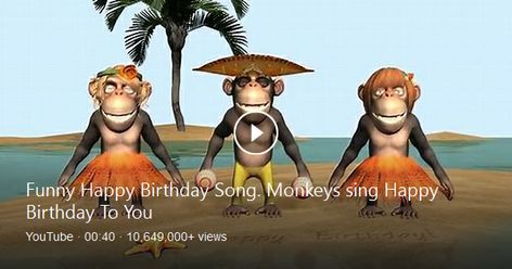 Funny birthday greetings video animation, were cartoon Monkey singing birthday song Happy Birthday to you and funny dance. You can send the short birthday video ... Happy Birthday Wishes Gif Funny, Happy Birthday Funny Video, Happy Birthday Nurse, Funny Birthday Greetings, Happy Birthday Friend Funny, Funny Happy Birthday Gif, Happy Birthday Dancing, Funny Happy Birthday Greetings, Happy Birthday Wishes Song