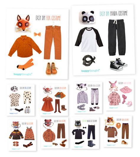 Ten simple animal outfits for dressing-up and costume parties! Love these! I want to be the Panda! Animal Costume Ideas, Printable Animal Masks, Diy Clothes Refashion Videos, Diy Clothes For Women, Diy Clothes Refashion, Easy Animals, Diy Clothes Videos, Animal Costumes, Kids Dress Up